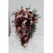 Wedding Bouquets in Burgundy, Dusty Rose & Blush Pink | Faux Bridal & Bridesmaid Cascading Bouquets
