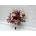 Cascading Wedding Bouquet – Faux Bridal Flowers in Burgundy, Dusty Rose & Blush Pink