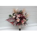 Cascading Wedding Bouquet – Faux Bridal Flowers in Burgundy, Dusty Rose & Blush Pink