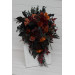 Burgundy, Black, Rust & Dusty Rose Cascading Bouquet – Moody Faux Wedding Flowers