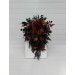 Burgundy, Black, Rust & Dusty Rose Cascading Bouquet – Moody Faux Wedding Flowers