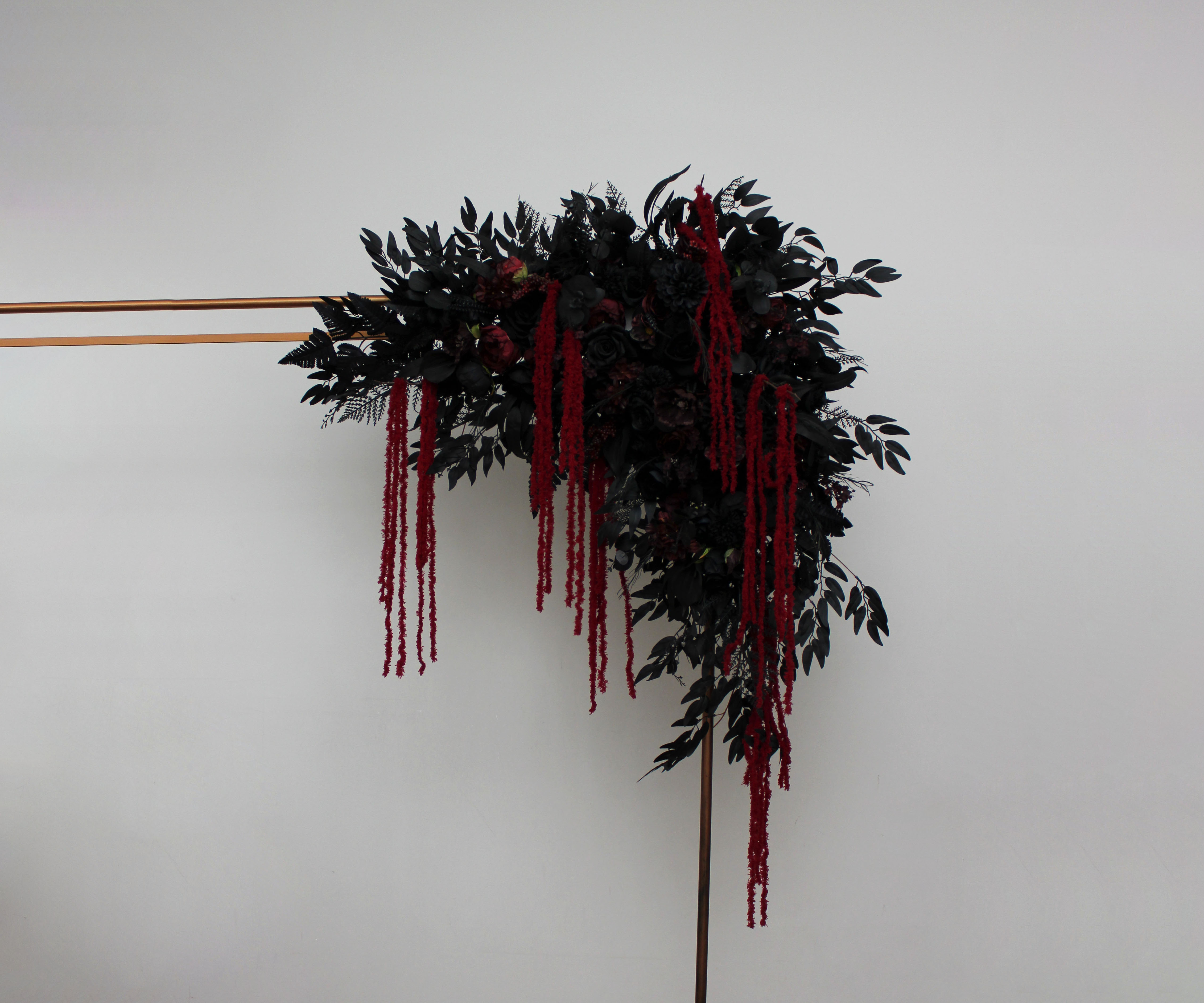 Burgundy and black gothic bridal bouquet
