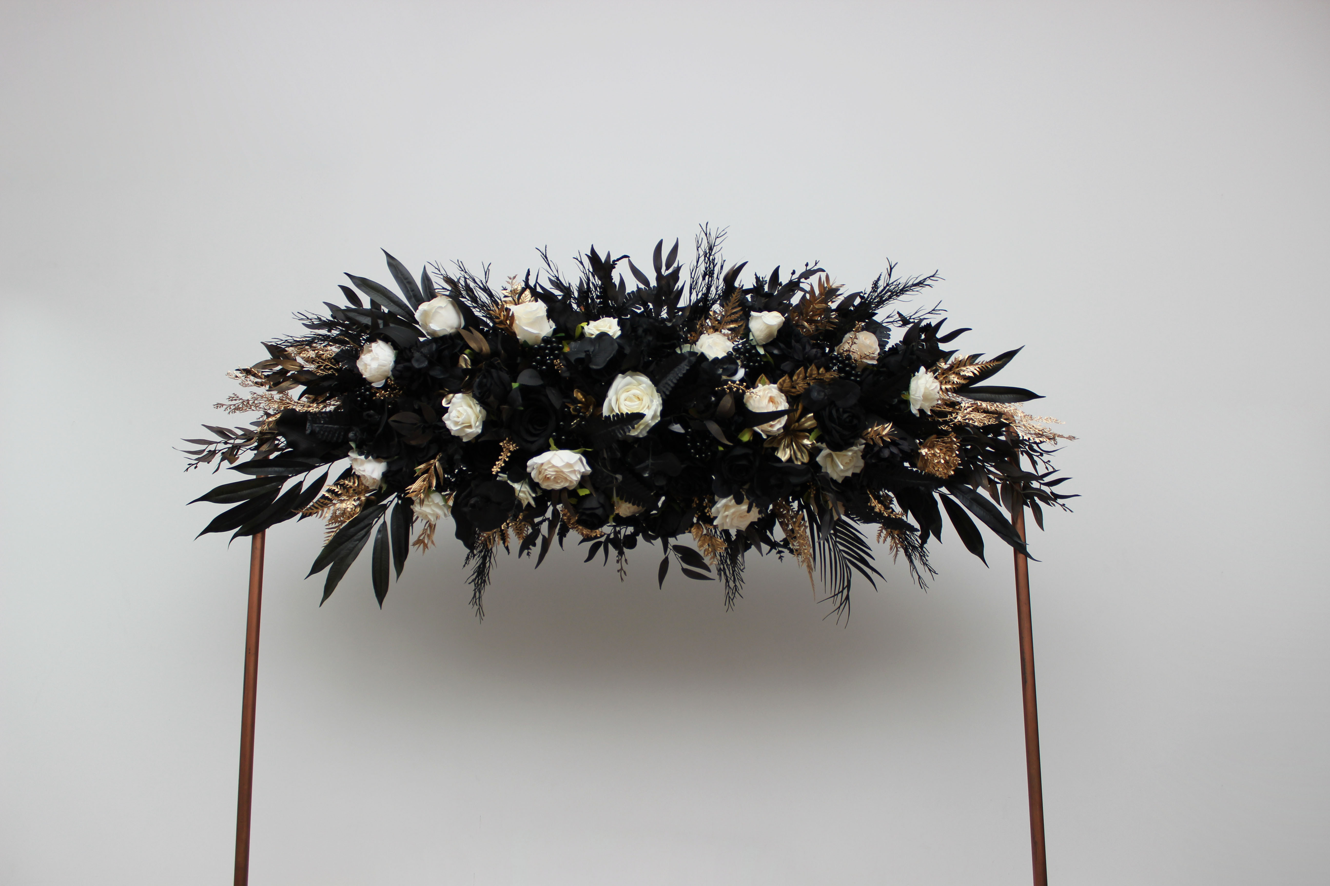 Ivory black and gold wedding boutonniere