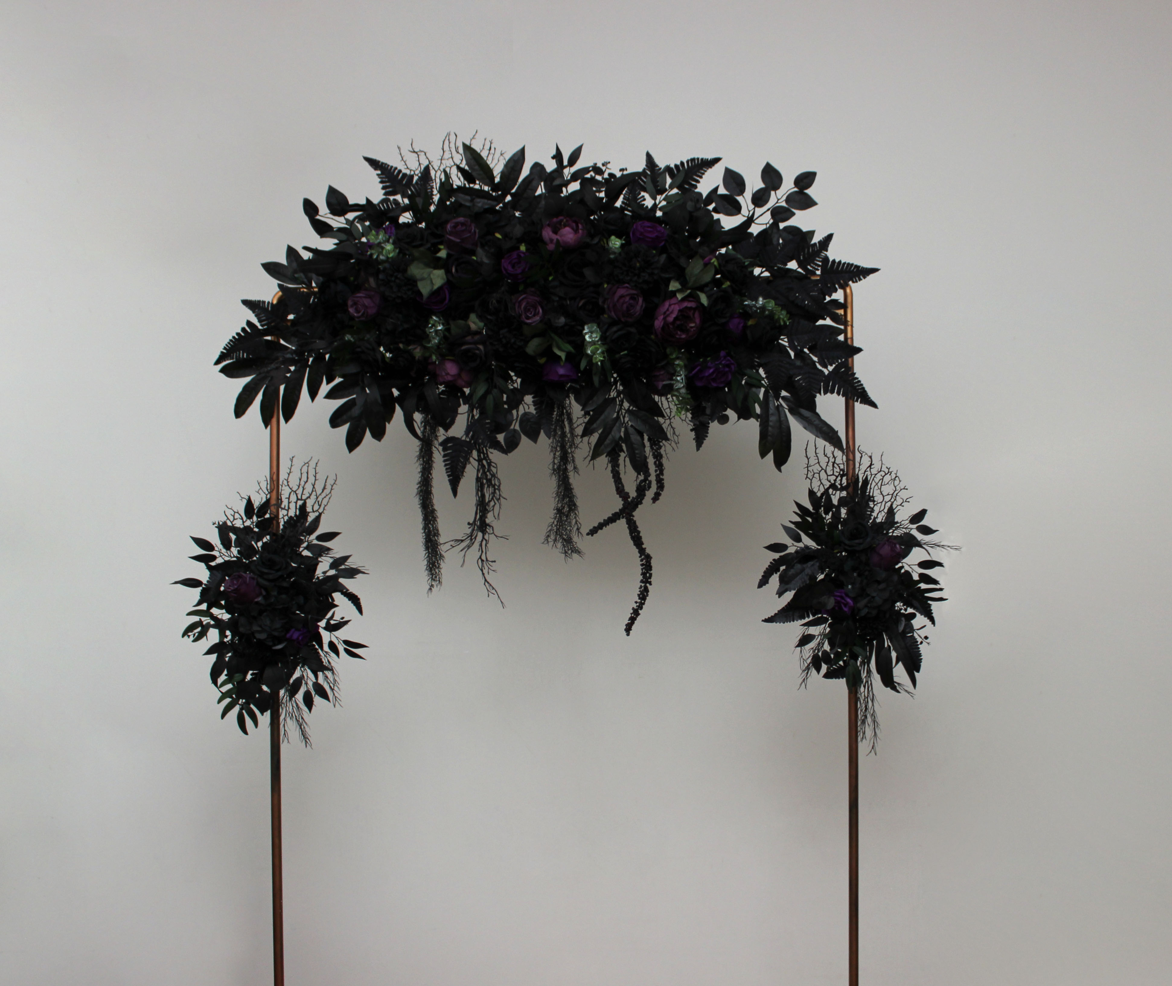Deep purple royal purple black and green boutonniere