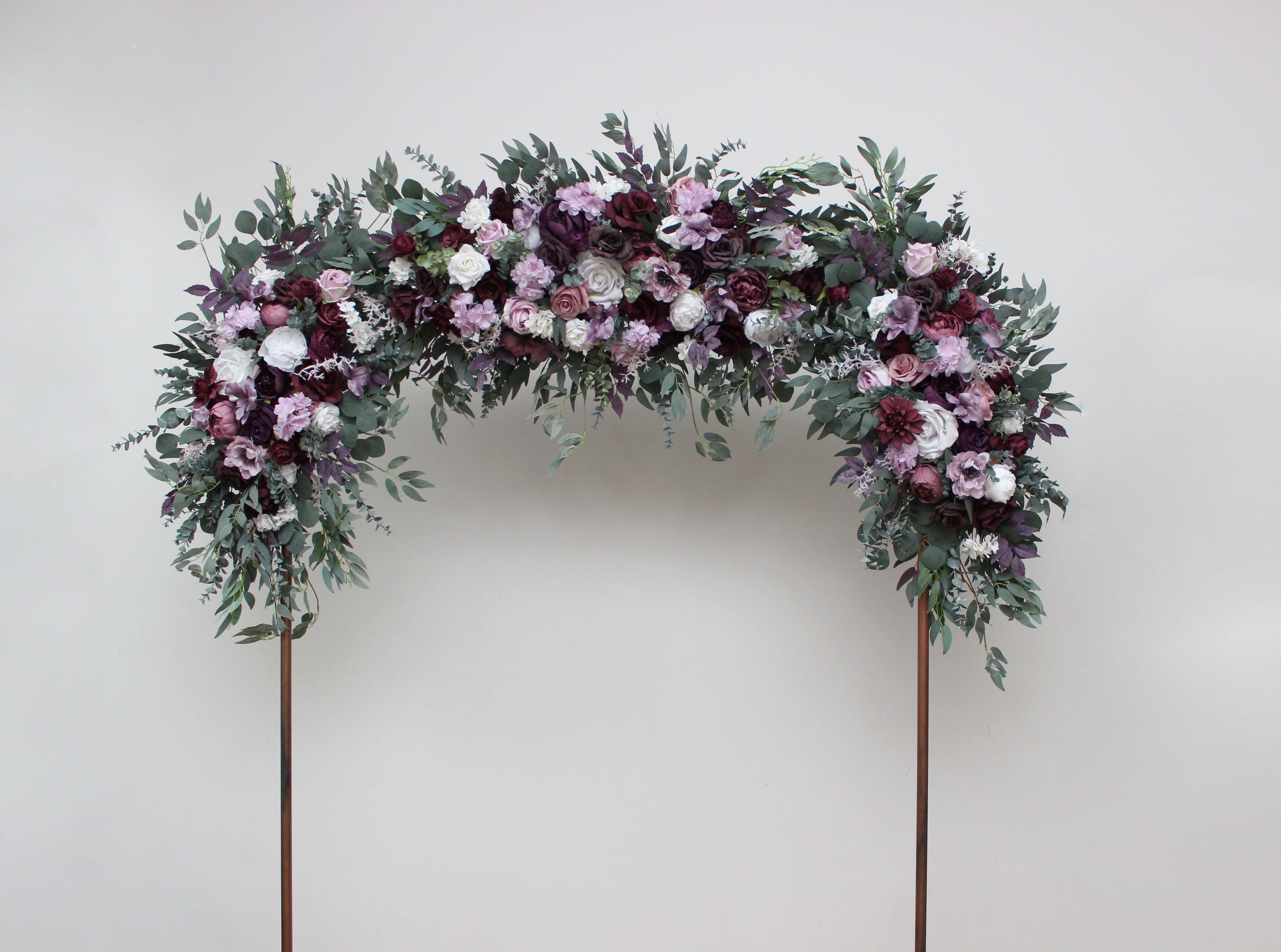 Deep purple lilac white wedding flower accessory
