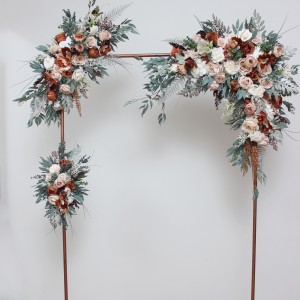  Flower arch arrangement in beige terracotta white blush pink colors.  Arbor flowers. Floral archway. Faux flowers for wedding arch. 0027