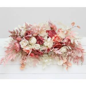  Flower arch arrangement in dusty rose cream colors.  Arbor flowers. Floral archway. Faux flowers for wedding arch. 5321