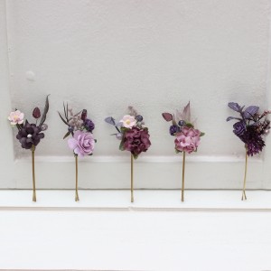  Set of  5 bobby pins in purple lilac color scheme. Hair accessories. Flower accessories for wedding.  5326