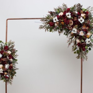 Flower arch arrangement in burgundy ivory white colors. Arbor flowers. Floral archway. Faux flowers for wedding arch. 5310 Flower arch arrangement in burgundy ivory white colors. Arbor flowers. Floral archway. Faux flowers for wedding arch. 5310