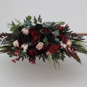 Flower arch arrangement in burgundy black green beige ivory colors. 5279 Flower arch arrangement in burgundy black green beige ivory colors. 5279
