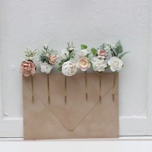  Set of  6  hair pins in white blush pink color scheme. Flower hair pins. Hair accessories. Flower accessories for wedding.  Bridesmaid gift.  5347