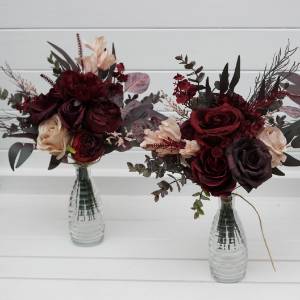 Mini bouquets for vases in purple burgundy beige.  5016