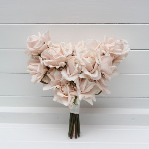 Real touch flowers.Blush pink bridal bouquet. One-kind-flower bouquet.Wedding rose bouquet. Heart bouquet.  Single color bouquet. 5394