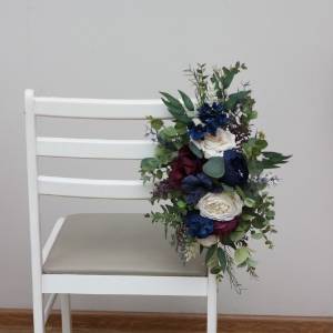 Plum, Ivory & Navy Blue Chair Flowers. 5450 Plum, Ivory & Navy Blue Chair Flowers. 5450