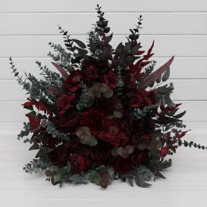Moody Burgundy Floor Flowers. Aisle Wedding Decor. 5230 Moody Burgundy Floor Flowers. Aisle Wedding Decor. 5230
