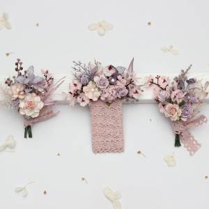  Lilac & Blush Pink Wedding Boutonnieres. 5473