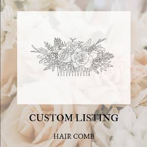 Custom Flower Hair Comb