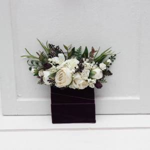 Ivory & Purple Pocket Boutonniere. 5474 