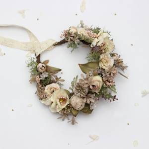 Ivory & Sage Green Boho Flower Crown, Romantic Bridal Headpieceю. 5482