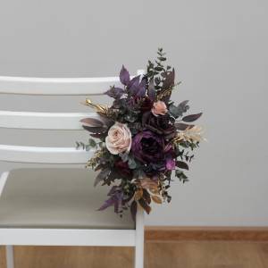 Purple Lilac Gold Beige Chair Flowers - Aisle Decor. 5147