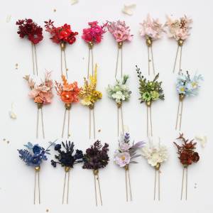 Mix and Match Floral Hair Pins, Colorful Wildflower Bridal Accessories 5484