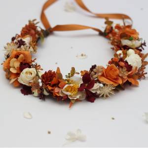 Rust, Cream & Burgundy Flower Crown. Bridal Headpiece. 5489 Rust, Cream & Burgundy Flower Crown. Bridal Headpiece. 5489
