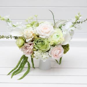 Blush Pink, Ivory & Soft Olive Green Table Flowers 5488