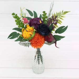 Colorful Sunflower Mini Bouquet for Vase in Orange, Blue, Purple, Pink & Green 5392-2 Colorful Sunflower Mini Bouquet for Vase in Orange, Blue, Purple, Pink & Green 5392-2