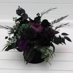 Black & Purple Gothic Wedding Centerpiece 5411