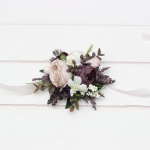 Purple, Blush Pink, Beige & Ivory Wrist Corsage 5474