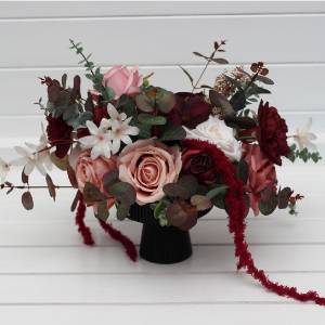 Burgundy Dusty Rose Blush Pink Table Centerpiece 5491