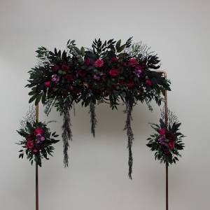 Set of 3 Purple, Black, Magenta & Green Gothic Floral Arrangements. 5370