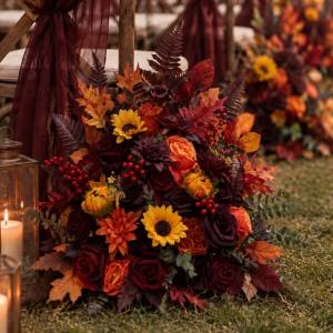Burgundy, Orange & Purple Sunflower Floor Flowers. 5385 Burgundy, Orange & Purple Sunflower Floor Flowers. 5385
