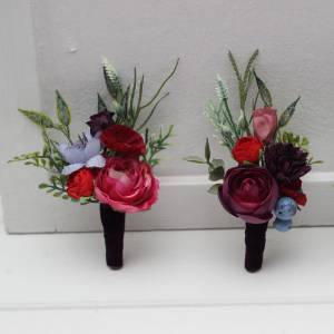Red, Pink & Purple Floral Boutonniere 5499