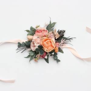 Dusty Rose, Blush Pink & Peach Floral Corsage 5500