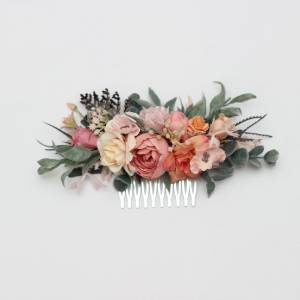 Dusty Rose, Blush Pink & Peach Hair Comb 5500 Dusty Rose, Blush Pink & Peach Hair Comb 5500