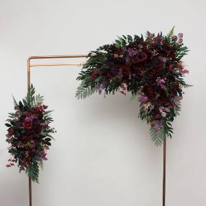 Burgundy, Deep Purple & Forest Green Wedding Arch Flowers 5497