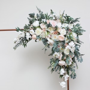  Flower arch arrangement in white blush pink colors.  Arbor flowers. Floral archway. Faux flowers for wedding arch. 0028-2