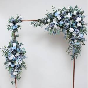  Flower arch arrangement in dusty blue white colors.  Arbor flowers. Floral archway. Faux flowers for wedding arch. 0508