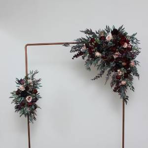  Flower arch arrangement in purple burgundy beige colors.  Arbor flowers. Floral archway. Faux flowers for wedding arch. 5016