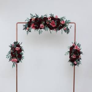  Flower arch arrangement in  burgundy black pink  colors.  Arbor flowers. Floral archway. Faux flowers for wedding arch. 5020