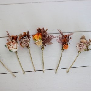 Set of 6 hair pins in rust orange beige color scheme. Hair accessories. Flower accessories for wedding. 5023 Autumn Set of 6 hair pins in rust orange beige color scheme. Hair accessories. Flower accessories for wedding. 5023 Autumn