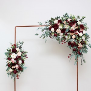  Flower arch arrangement in burgundy pink ivory colors.  Arbor flowers. Floral archway. Faux flowers for wedding arch. 5036