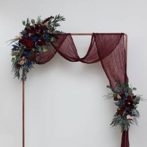  Flower arch arrangement in burgundy navy blue colors.  Arbor flowers. Floral archway. Faux flowers for wedding arch. 5047