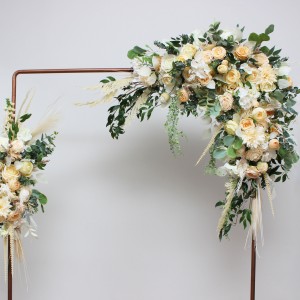  Flower arch arrangement in cream ivory champagne colors.  Arbor flowers. Floral archway. Faux flowers for wedding arch. 5049