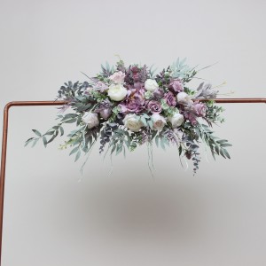  Flower arch arrangement in lilac white colors.  Arbor flowers. Floral archway. Faux flowers for wedding arch. 5059