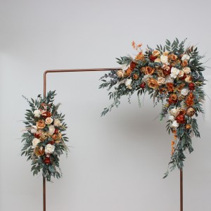  Flower arch arrangement in rust ivory orange colors.  Arbor flowers. Floral archway. Faux flowers for wedding arch. 5060-7