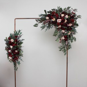  Flower arch arrangement in burgundy blush pink colors.  Arbor flowers. Floral archway. Faux flowers for wedding arch. 5080