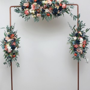  Flower arch arrangement in navy blue coral ivory colors.  Arbor flowers. Floral archway. Faux flowers for wedding arch. 5084