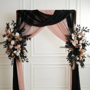 Flower arch arrangement in dusty rose black cinnamon white colors. Arbor flowers. Floral archway. Faux flowers for wedding arch. 5203 Flower arch arrangement in dusty rose black cinnamon white colors. Arbor flowers. Floral archway. Faux flowers for wedding arch. 5203